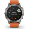 Часы GARMIN FENIX 6 SAPPHIRE TITANIUM GRAY SILVER WITH ORANGE BAND 010-02158-14